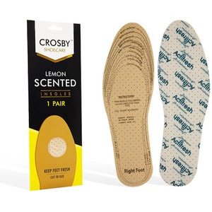 1Pk Lemon Scented Unisex Cushioned Shoe Insoles - White by Crosby