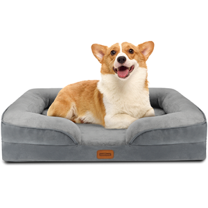 Orthopedic Dog Beds with Removable Washable Cover, Waterproof, Egg Crate Foam - Grey / L (L89*W63*H17cm) by Nobleza