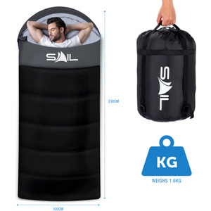 One X' Extra Wide 250GSM Sleeping Bag - Black by SAIL