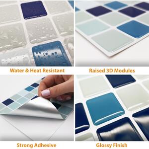 3D Tile Stickers Multipack - Blue / 31cm / 30cm / 36 by WALPLUS