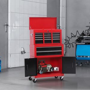 HOMCOM Portable Toolbox - Red by HOMCOM