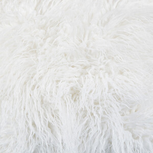 Divante Mongolian Faux Fur Cushion - White by Divante