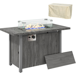 Outsunny 50,000 BTU Propane Gas Fire Pit Table with Wind Guard by Outsunny