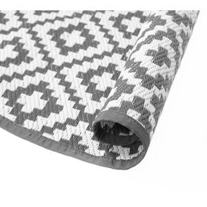 Geometric Round Outdoor Rug - Grey by OHS