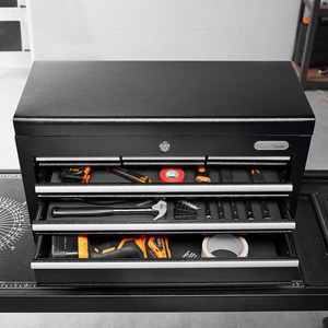 Topchest Tool Box with Two Carry Handles - Black by VonHaus