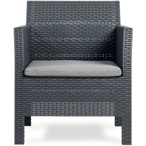 Matilde Rattan Conversation Patio Furniture Set - Black