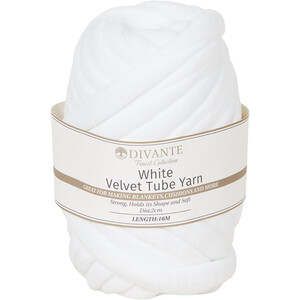 Divante Velvet Tube Yarn - White by Divante