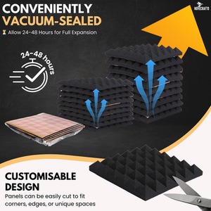 Self-Adhesive Acoustic Wall Panels - Peel and Stick Soundproofing Panels by NOVECRAFTO