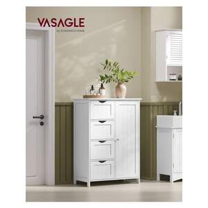 VASAGLE Bathroom Storage Cabinet with 4 Drawers - White by VASAGLE