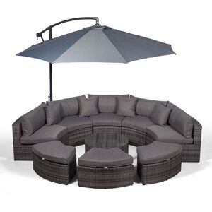 Monaco Luxury Large Rattan Garden Sofa Set - Grey by Giardino