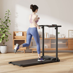 Foldable Low-Noise Home Walking Treadmill with Water Bottle Rack - Black by Livingandhome