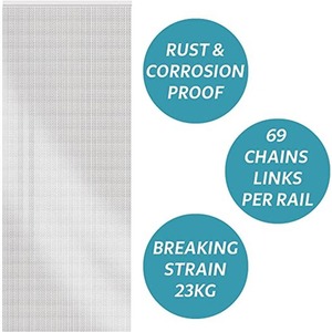 Aluminium Heavy Duty Fly Chain Curtain - Silver by Homefront