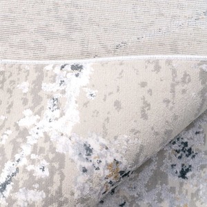 Neutral Greige Gold Distressed Abstract Living Area Rug - Greige / 110 x 60cm by The Rug House
