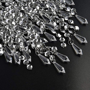 CGC LIZA Three Tier Large Chandelier Crystal and Chrome Ceiling Light Shade - Chrome by CGC Lighting