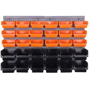 DIY Tool Storage Set with Wall Plates - Black / 30 Piece Set by Groundlevel