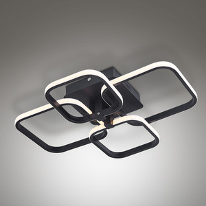 Multi-Square Chandelier Ceiling Light (Black Frame) - Black / 42W by Livingandhome