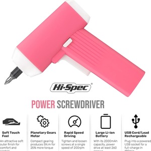 Electric Screwdriver Set 3.6V Rechargeable - Pink