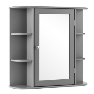 Costway Mirrored Bathroom Cabinet - Grey - Grey by Costway