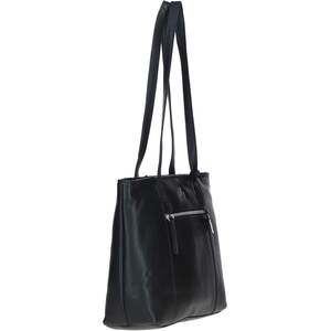 Bray Leather Shoulder Bag with Secure Zip Pocket - Black by Ashwood Leather