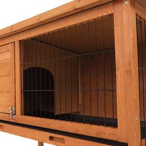 FSC Wooden Raised Pet Hutch Guinea Cage Run Cleaning Tray - Light Brown by Charles Bentley