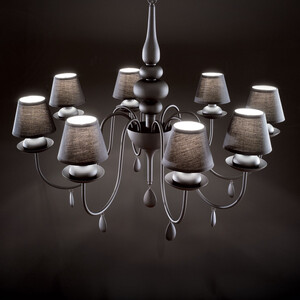 Blanche 8 Light Multi Arm Chandelier Black Finish, E14 - Black