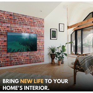 3D Wall Panels (96x48 cm) PVC Cladding Panel Retro Brick Effect by NOVECRAFTO