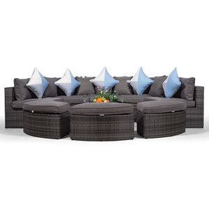 Monaco Luxury Large Rattan Garden Sofa Set - Grey by Giardino