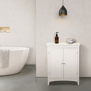 Teamson Home Wooden Bathroom Free Standing Cabinet Unit White ELG-585 - White by Teamson Home