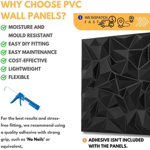 3D Wall Panels (50x50 cm) PVC Cladding Panel with Diamond Design by NOVECRAFTO