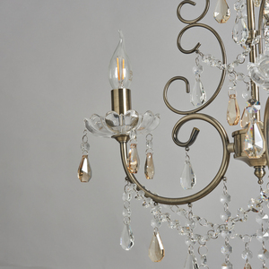 Madonna 3 Light Dual Mount Chandelier with Bulbs - Antique Brass by Litecraft