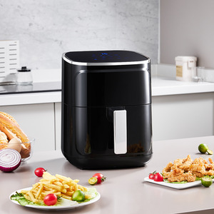 Tilted Top Air Fryer with Smart Touchscreen - Black by Livingandhome