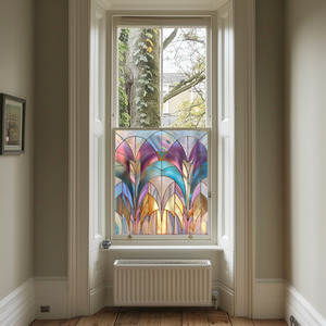 Zeccone Art Deco Stained Glass Privacy Window Film by Creative Printing