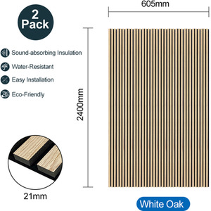Matteo Acoustic Slat Wall Panels - White Oak Natural / 2 by Matteo