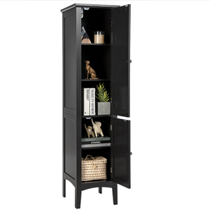 Bathroom Cabinet with 5-Tier Shelves - Black by Costway
