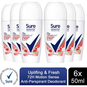 Sure Women Motion Sense AP Deodorant Rollon 72H Nonstop, Uplifting and Fresh50ml - 6 by Sure