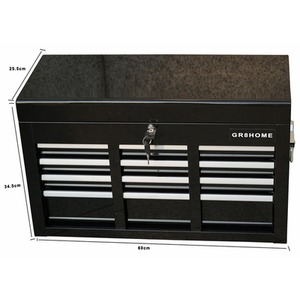 Metal Portable Tool Chest 6 Drawers Lockable Box with Handle - Black by Gr8 Home