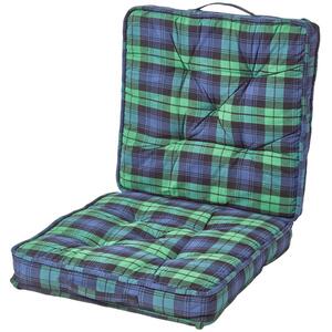 Black Watch Tartan Cotton Travel Support Booster Cushion - Black Watch by Homescapes