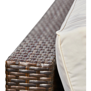 7 Piece Large Rattan Outdoor Garden Furniture Set, Lounge Set, Garden Sofa - Brown by Teamson Home