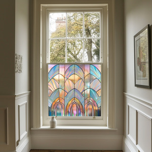 Syracuse Art Deco Stained Glass Privacy Window Film by Creative Printing Solutions