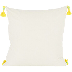 Limona Embroidered Cushion - White and Yellow