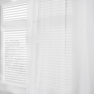 Pair of Linen Look Voile Curtains - White by OHS