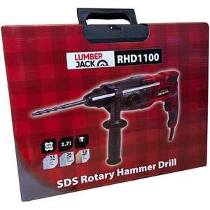 Lumberjack SDS Rotary Hammer Drill with Drilling Bits Included - Red by Lumberjack