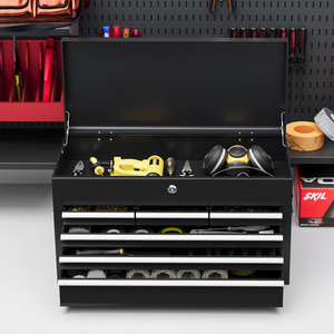 HOMCOM Lockable Metal Tool Chest - Black by HOMCOM