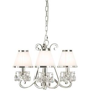 Oksana 3 Light Multi Arm Ceiling Pendant Chandelier Polished Nickel, E14