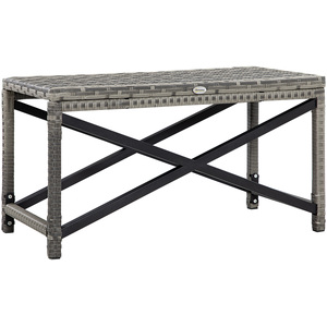 Outsunny Garden Coffee Table - Grey-'X' bar by Outsunny