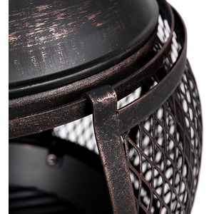 Steel Chimenea - Black and Gold - Black and Gold by Vida Designs