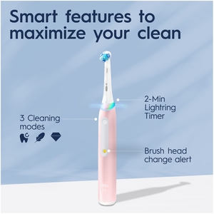 Oral-B iO 3 Pink Electric Toothbrush - Pink by Oral-B