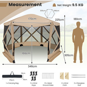 Pop-up Screen House Tent Camping Gazebo by Costway