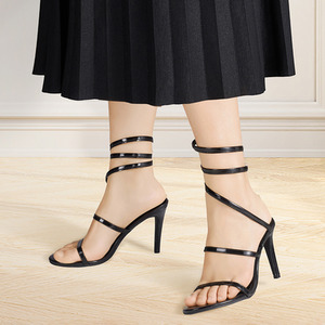 Sandals High Heels Spiral Strap Wrap by Livingandhome