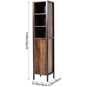 5-Tier Metal Frame Bathroom Cabinet - Brown by lifeideas